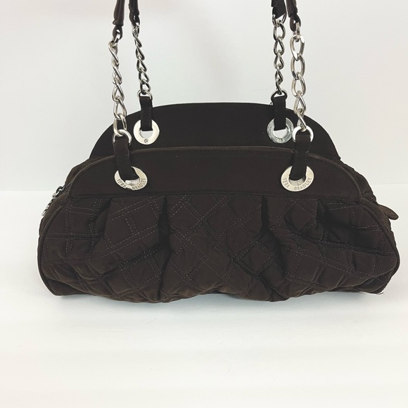 Vera Bradley Brown Microfiber Bag With Chain Shoulder Strap Accents - Picture 5 of 16
